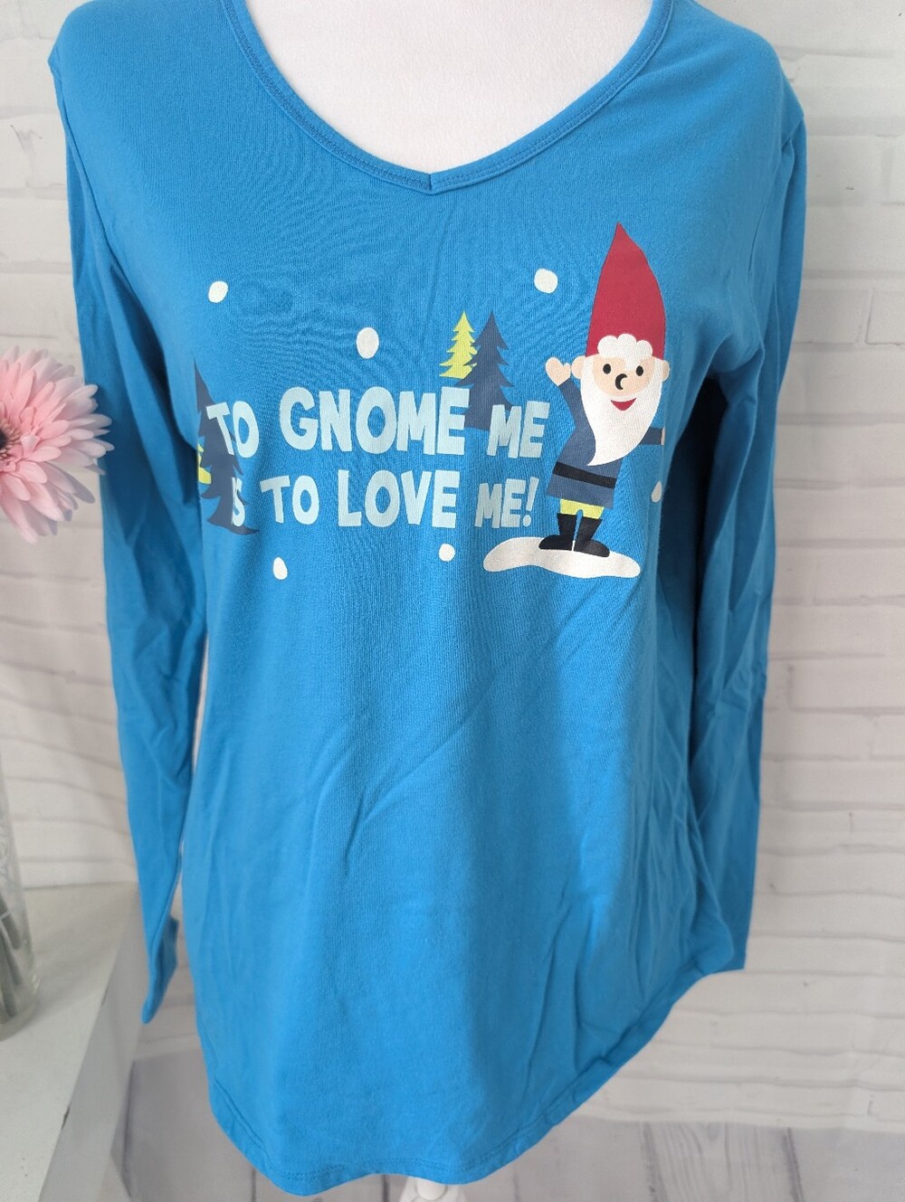 Be Yourself - Blue 'To Gnome Me Is To Love Me' Long-Sleeve Pajama Top